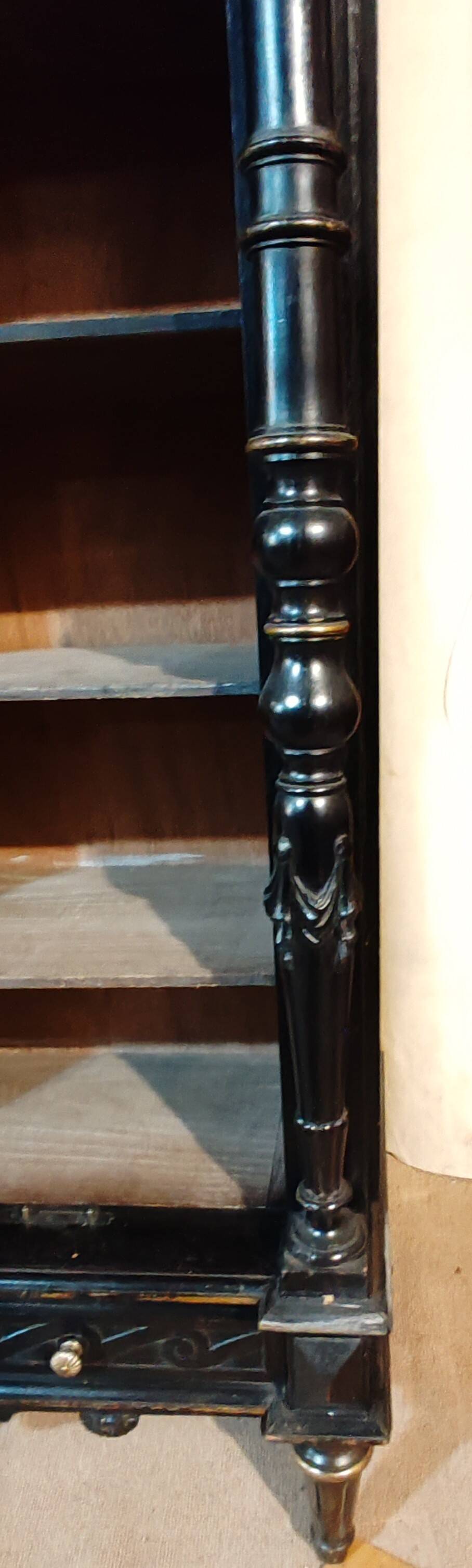 Curtained cabinet, late 19th century.