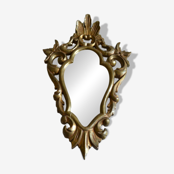 Miroir Baroque cadre en bois sculpté doré