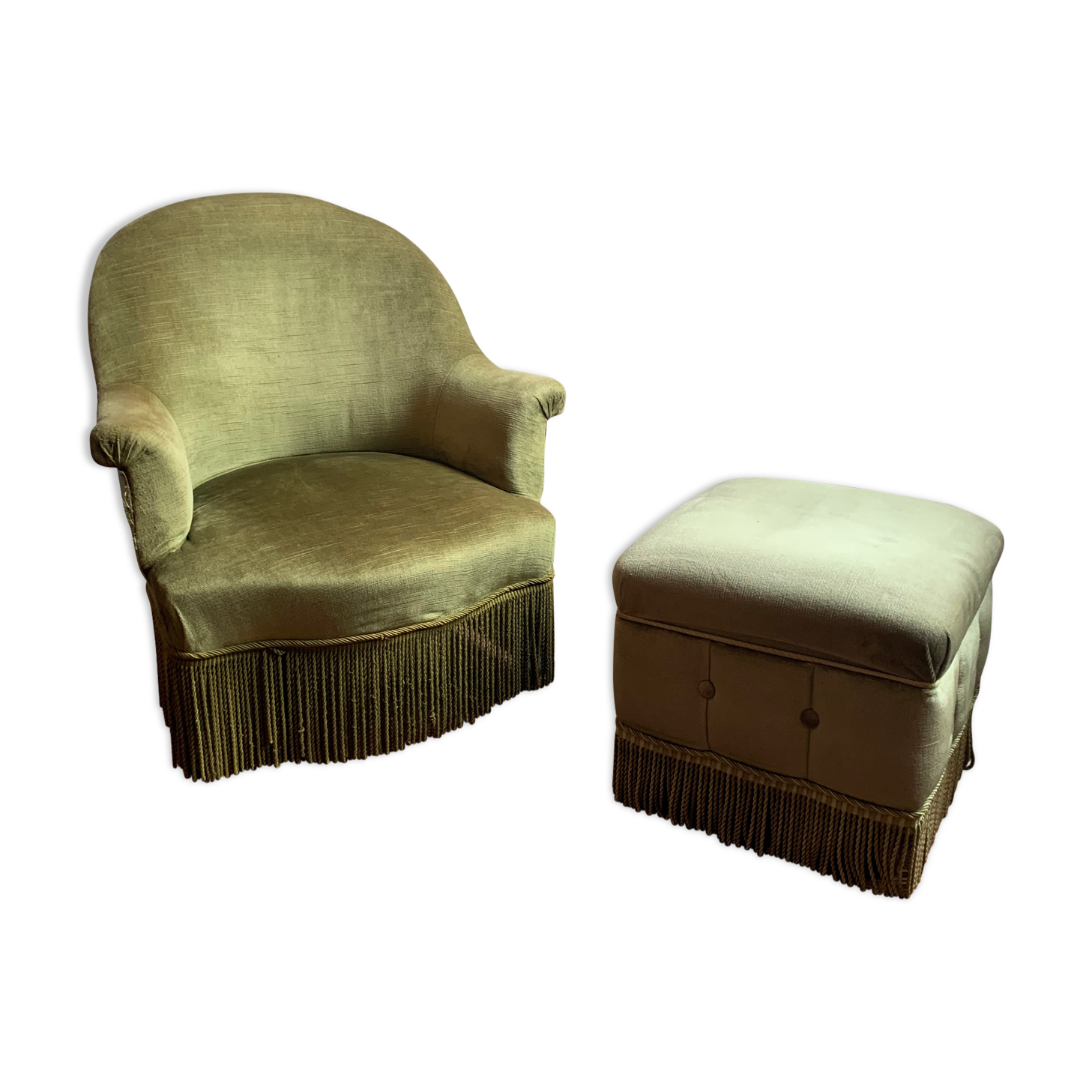 Hat armchair and its ottoman
