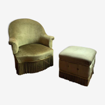 Hat armchair and its ottoman