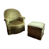 Hat armchair and its ottoman