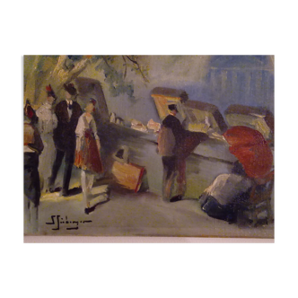 Tableau scène de rue animée