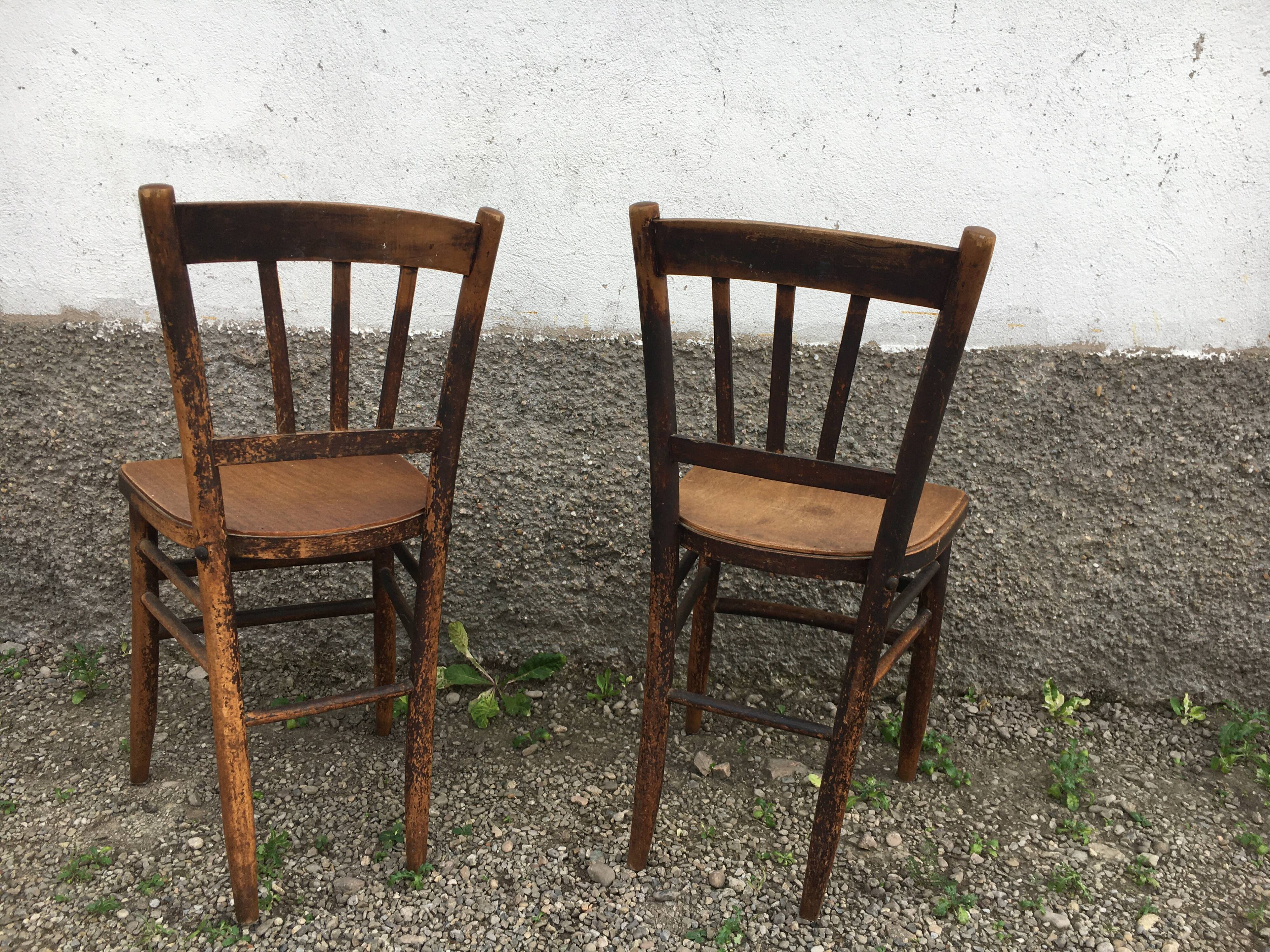 Pair of bistro chairs made of beech wood