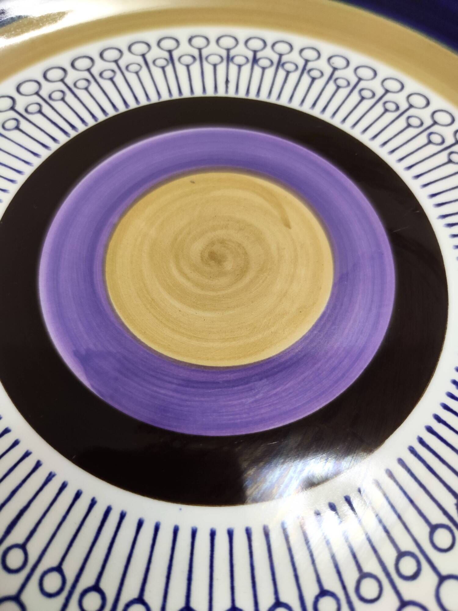 Lacquered Ceramic Dessert Plate by Antonia Campi for Richard Ginori, Italy