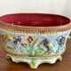 Important planter cache pot barbotine decor insects musicians late 19th century