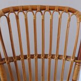 Chair, bamboo and rattan vintage, 70s.