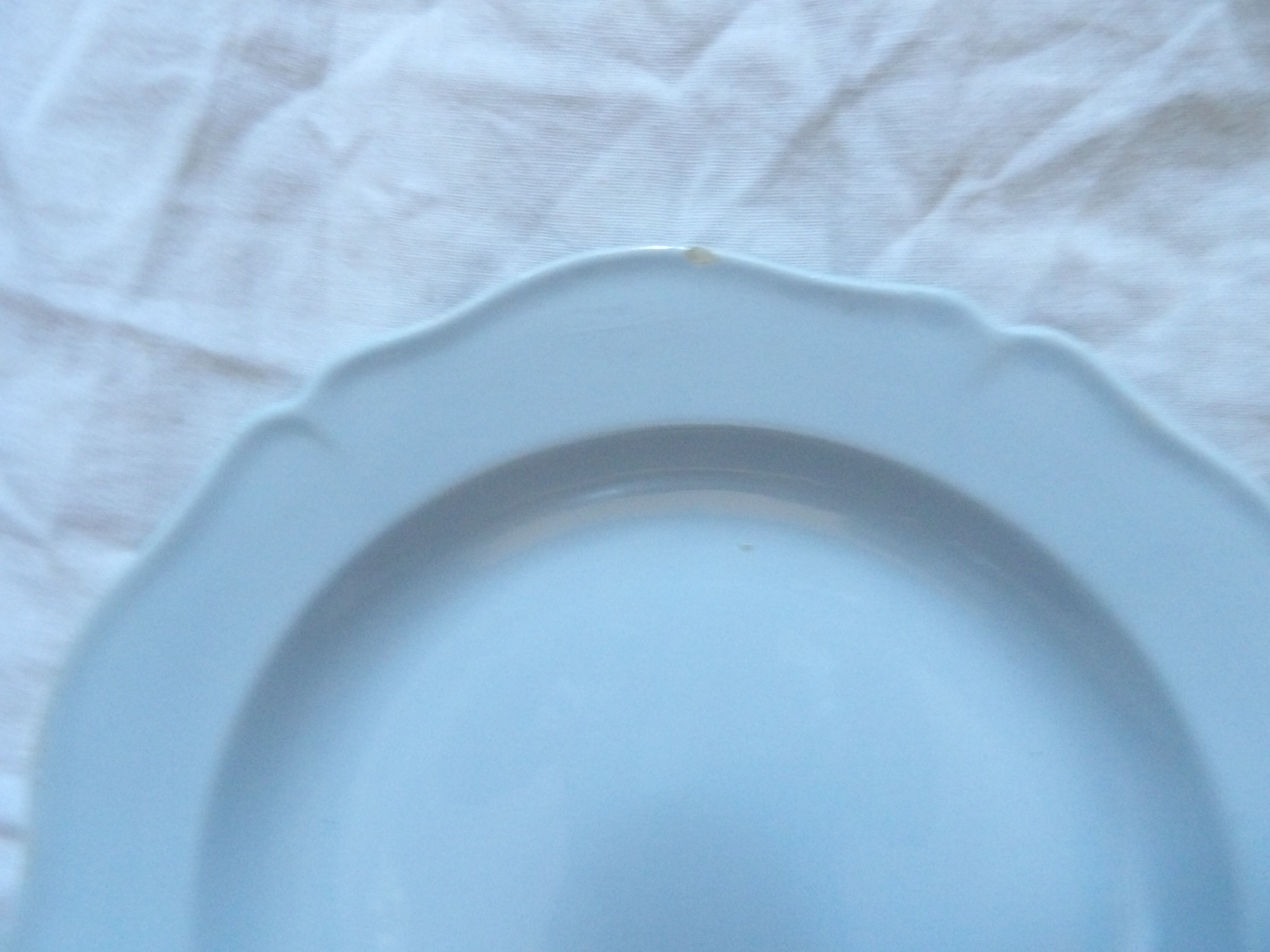 6 hollow plates Montereau faience fine before 1819 white pearl mark in hollow " b . i. "