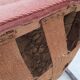 1950s, Danish armchair, salmon pink furniture velour, oak wood.