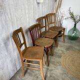 Set of 4 mismatched bistro chairs