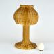 Mushroom shaped handcrafted rattan lamp 1970