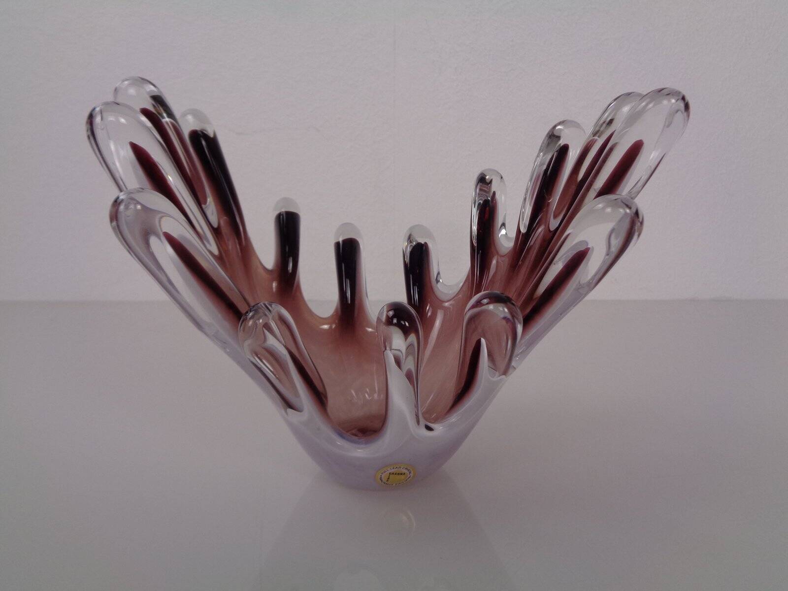 Handmade crystal glass bowl from Gränna Glas, Sweden, 1970s