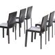 Set de 6 chaises en cuir noir par Studio Grassi & Bianchi pour Pellizoni Pasqualina 1980