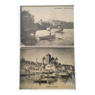 Pair of old photographic reproductions - Annecy