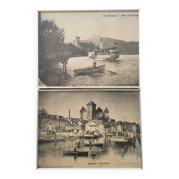Pair of old photographic reproductions - Annecy