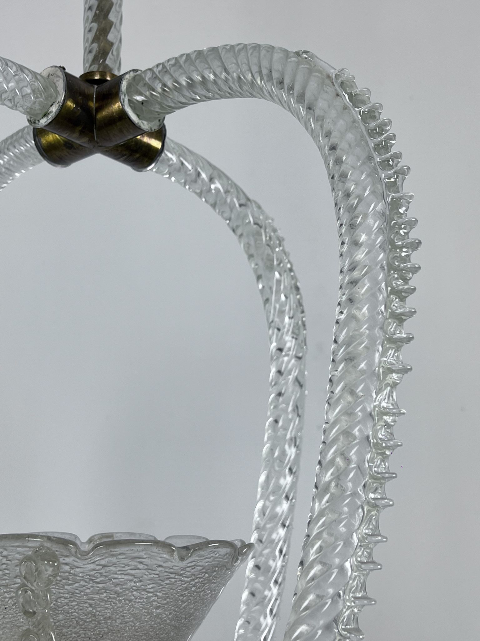 Ercole Barovier Murano glass pendant lamp Italy 1930s