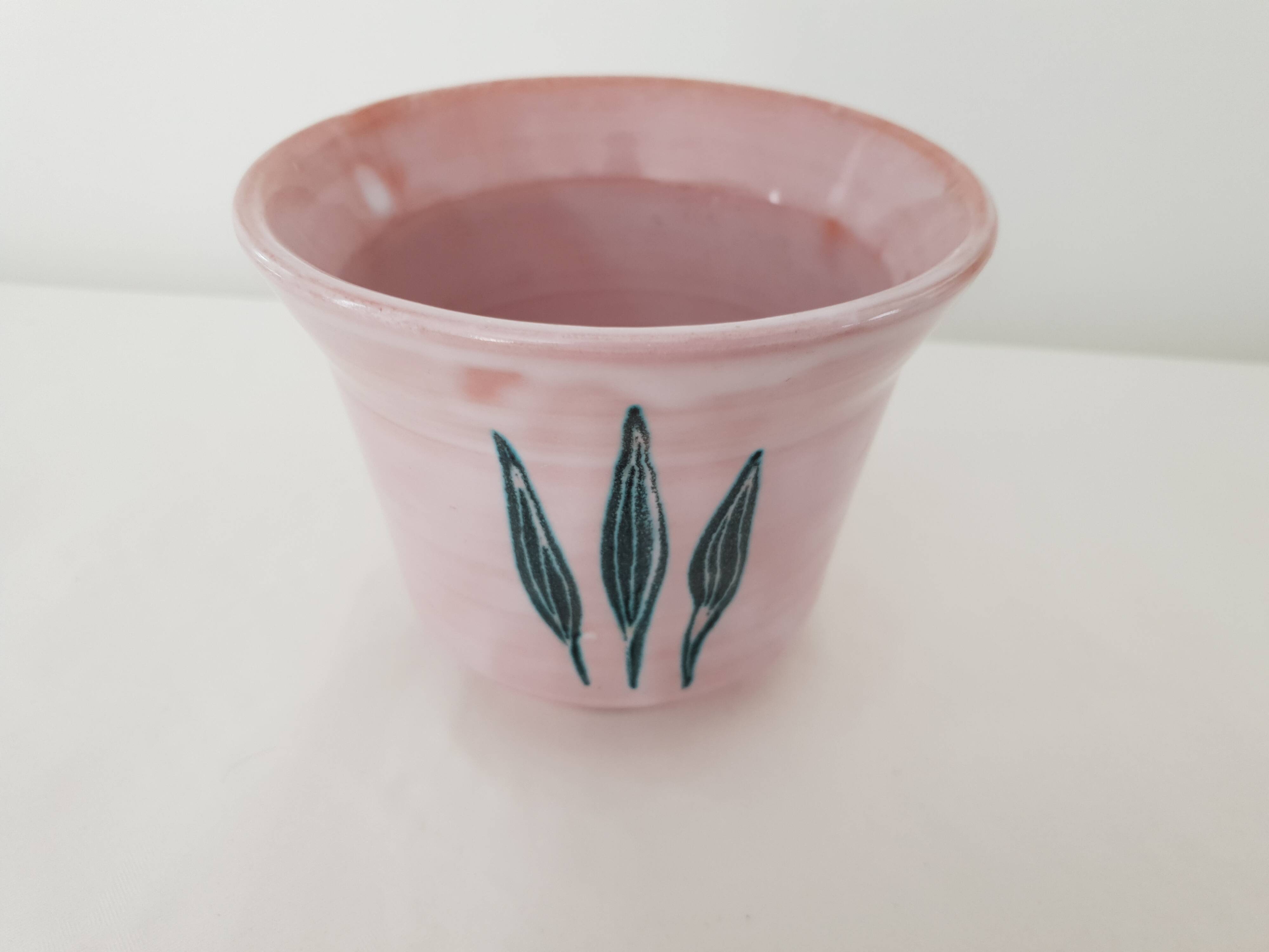 Ceramic flowerpot vase with rooster design - signed yvon roy durtal vallauris