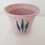 Ceramic flowerpot vase with rooster design - signed yvon roy durtal vallauris