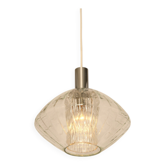 Large glass tulip-shaped pendant light by Cosack, Germany, 1970s.