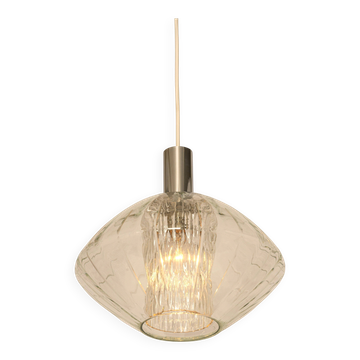 Large glass tulip-shaped pendant light by Cosack, Germany, 1970s.
