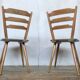 Pair of Scandinavian chairs or vintage wooden bistro