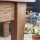 Table de ferme en chêne massif patiné 190 cm x 80 cm