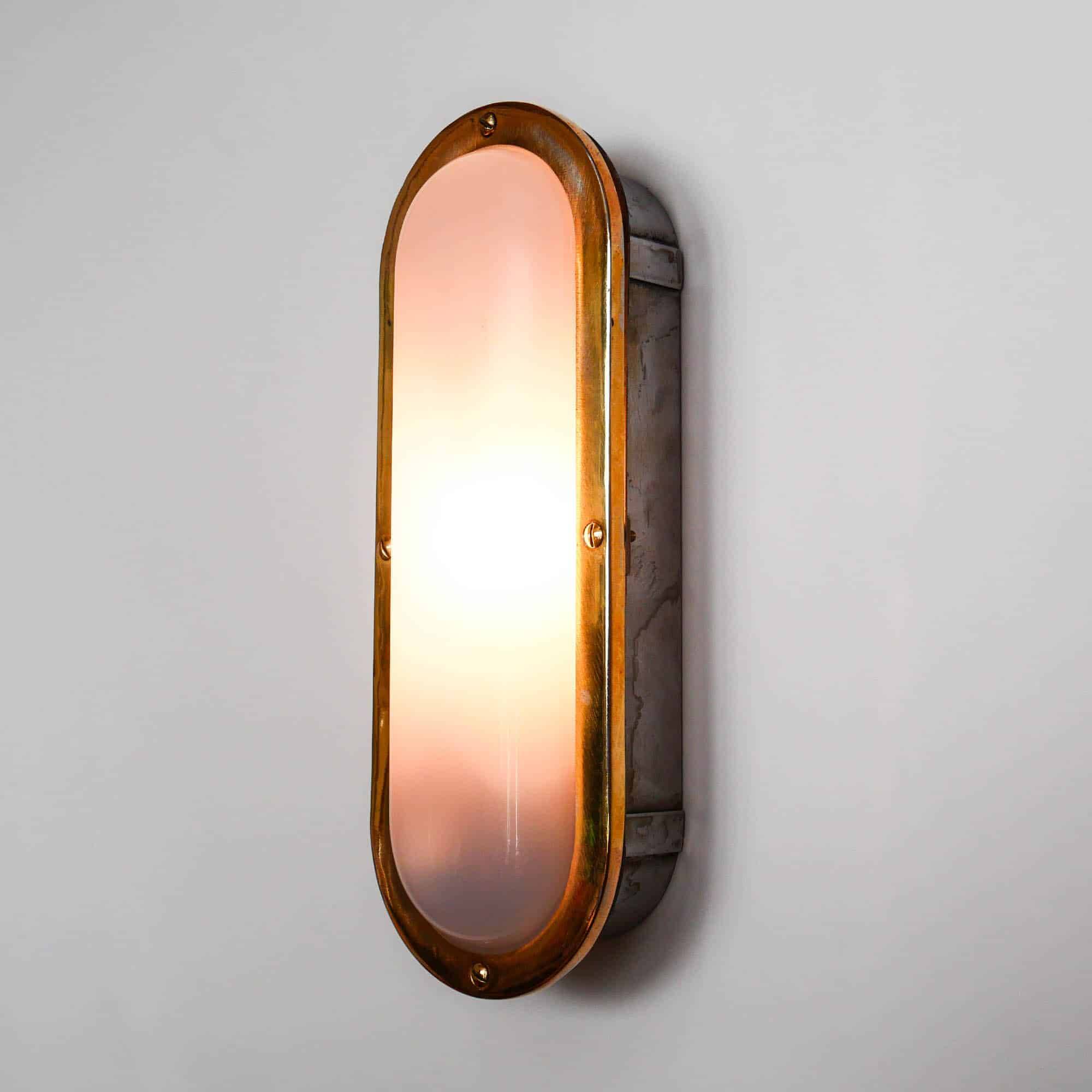 Old elongated barge wall light