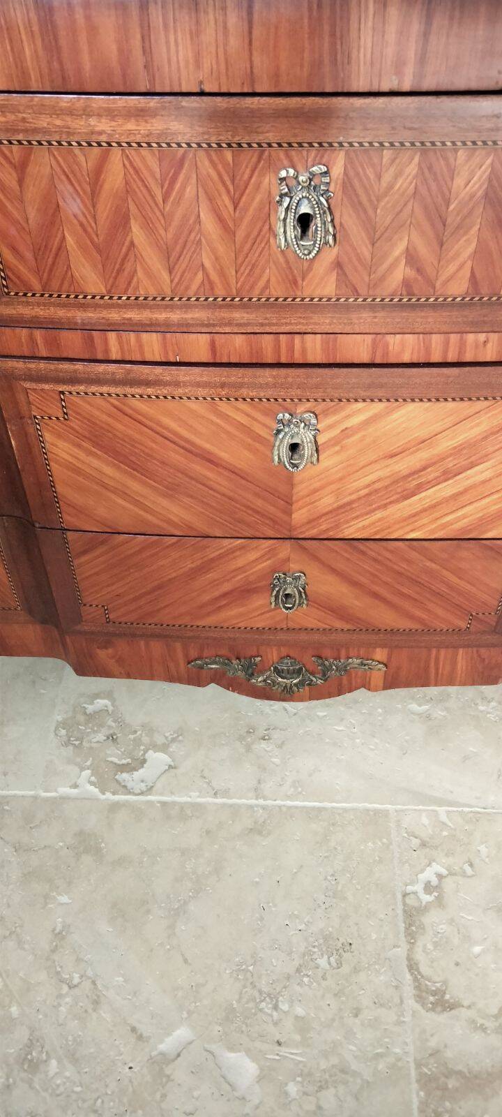Louis XV-Louis XVI Transition style marquetry chest of drawers