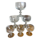 Six glass champagne or dessert glasses, Seca