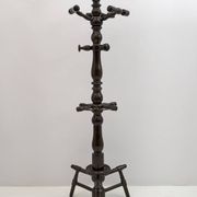 Mid-Century Modern Italian Walnut Floor Coat Hanger with Umbrella Stand, 50