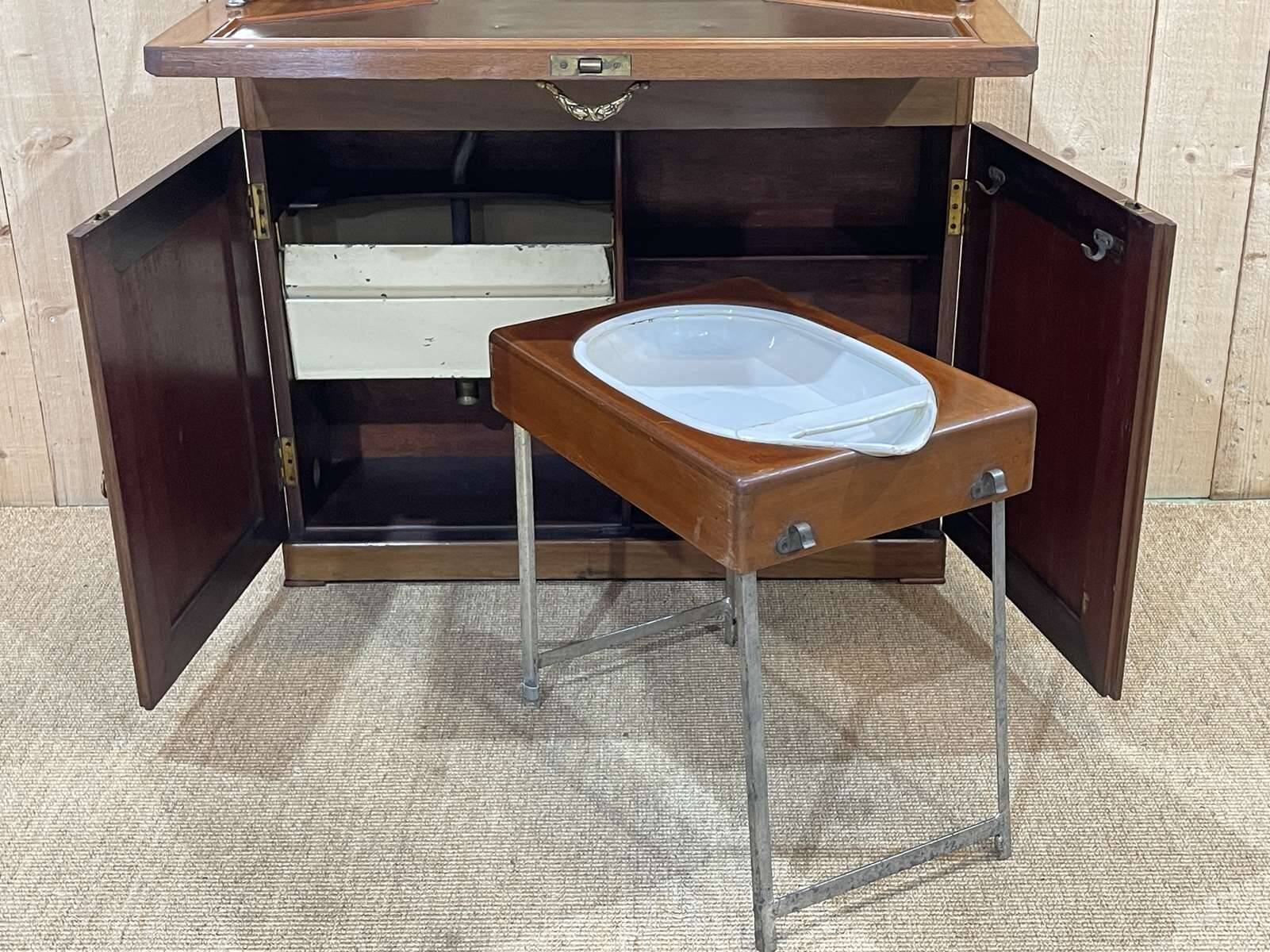 1930s mahogany boat cabin toilet furniture