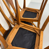 Set of 4 walnut/burl wood chairs, Art Nouveau, early 20th century