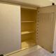 Allibert vintage toilet cabinet three mirror doors, two drawers, lamp