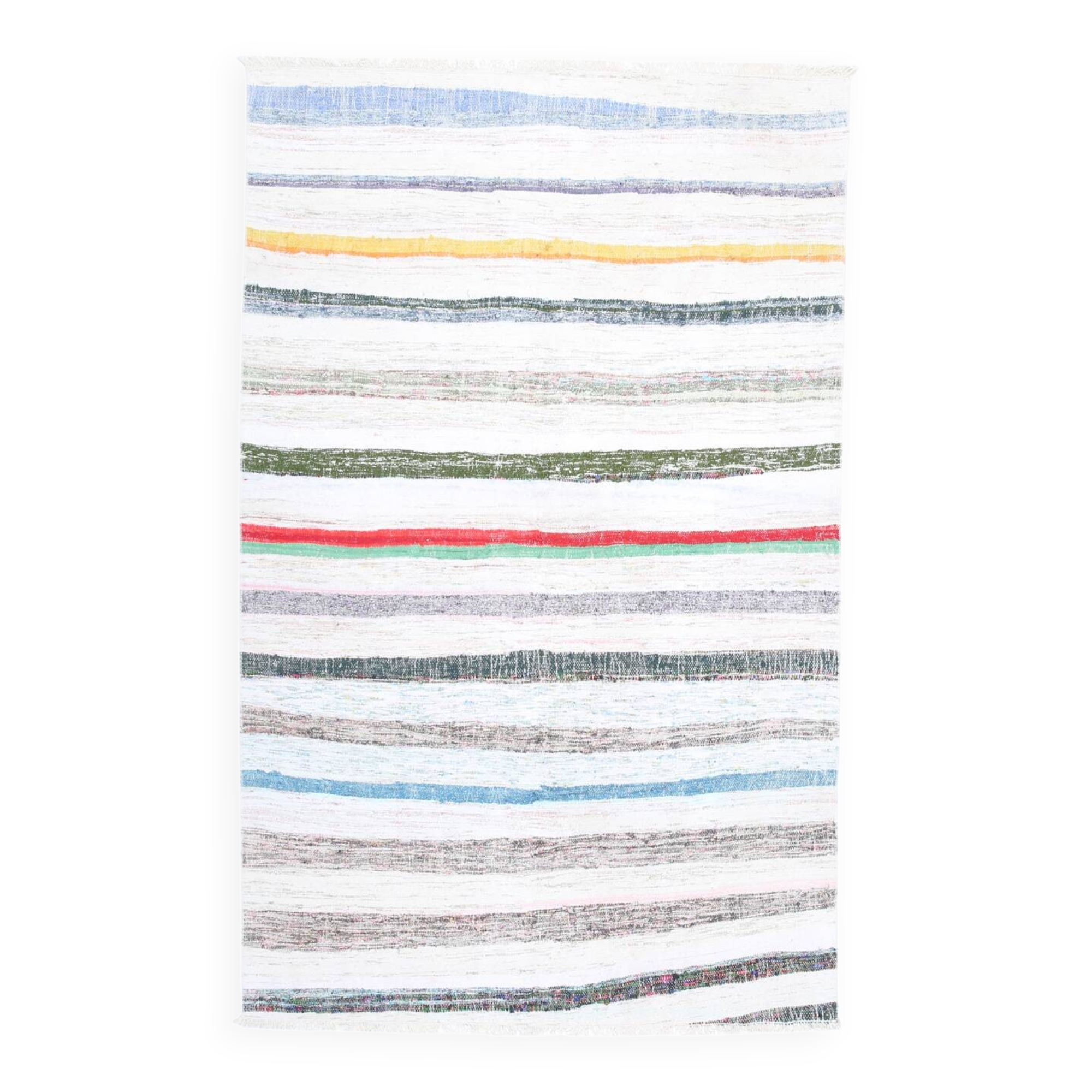 5x8 Colorful Striped Vintage Kilim Rug, 149x238Cm