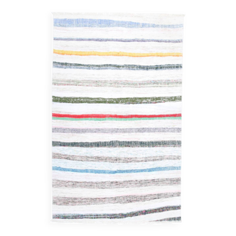 5x8 Colorful Striped Vintage Kilim Rug, 149x238Cm