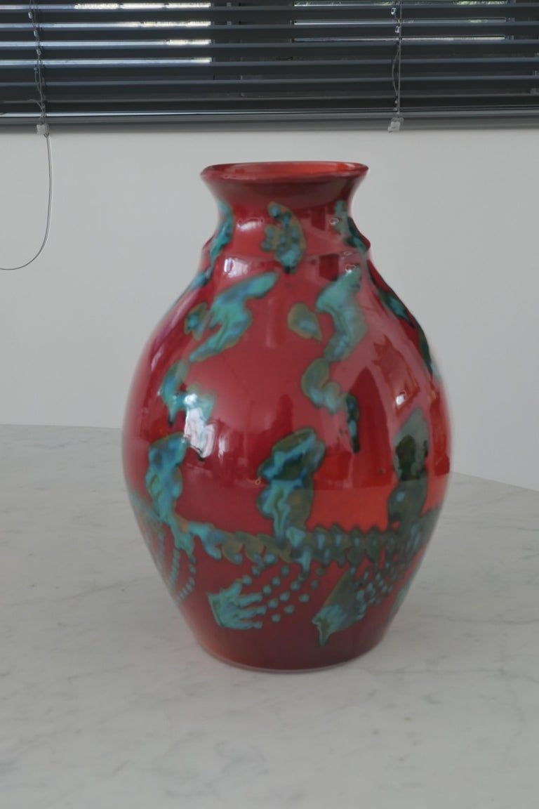 Vintage ceramic vase of the 20th century, Italy, 1980s