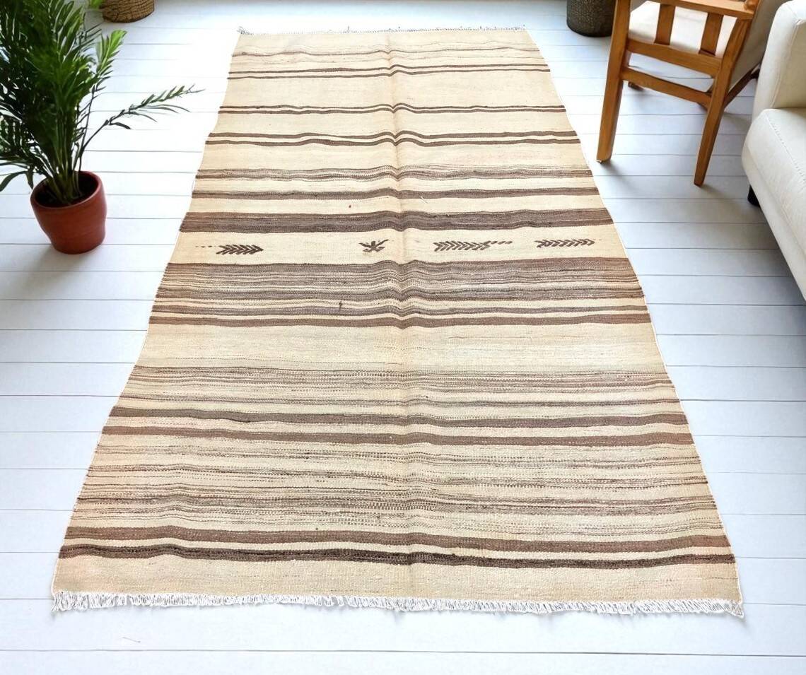 Oushak Vintage Neutral Wool Rug