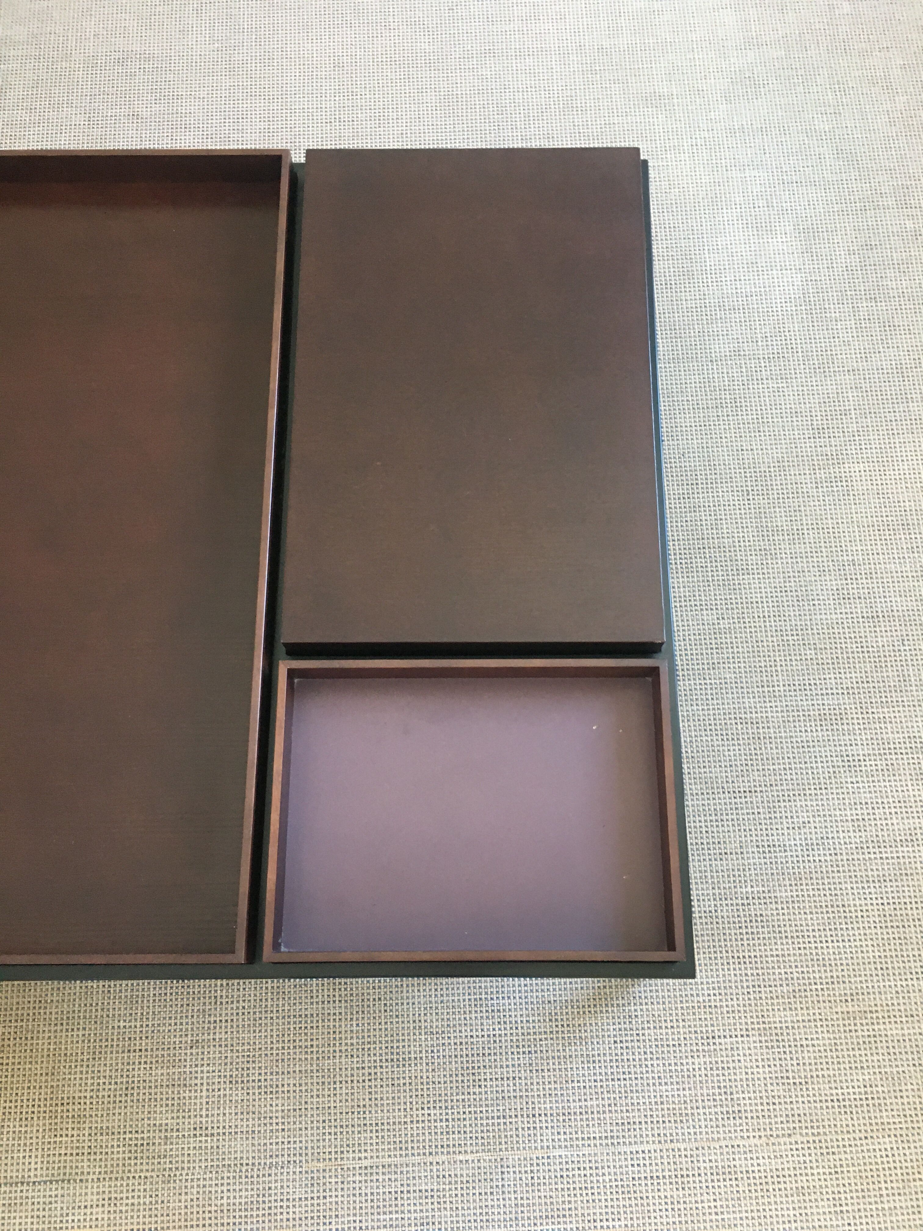 Large wooden and metal design coffee table