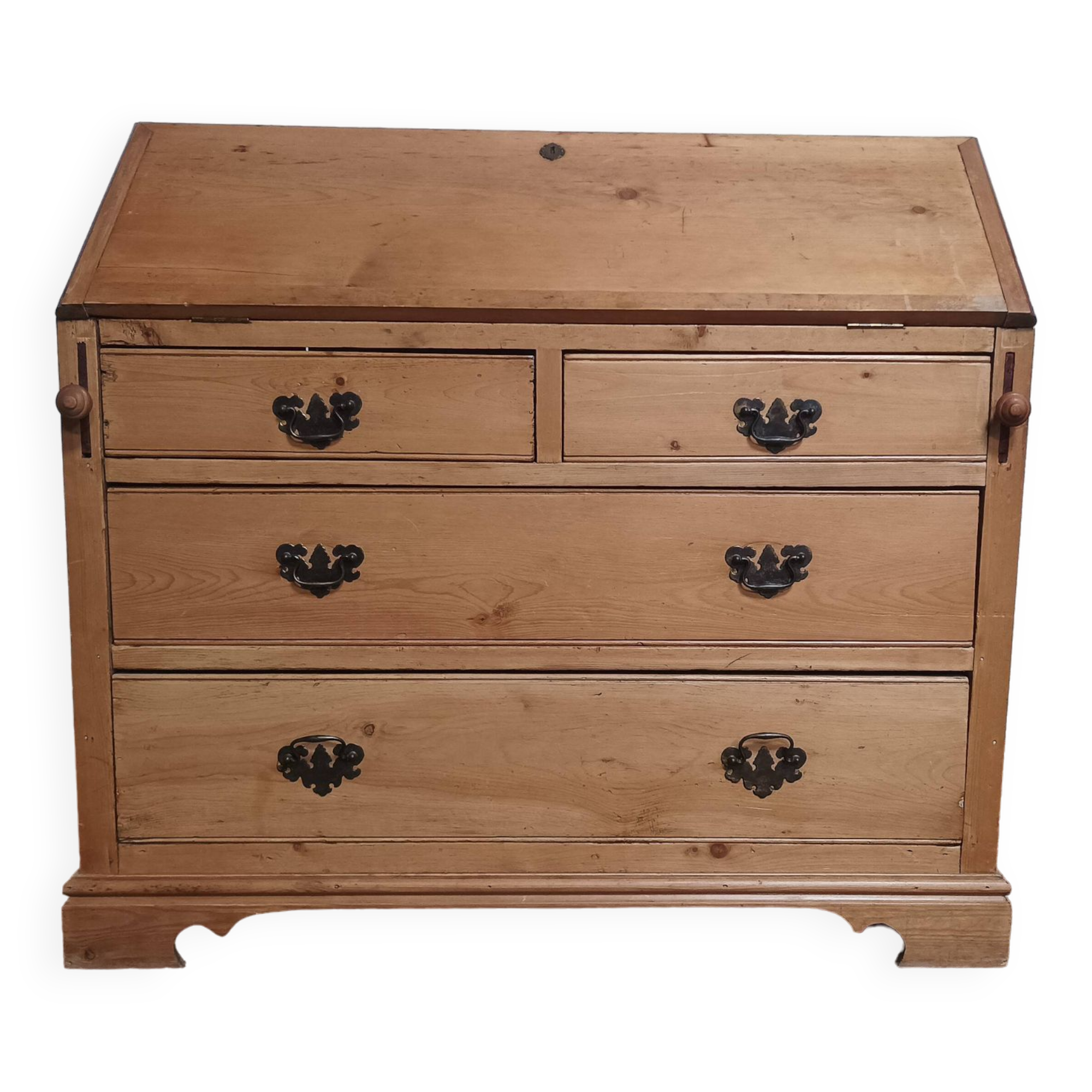 Slope desk, 19th century pine scriban