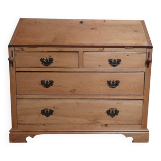 19th century pine scriban sloping desk