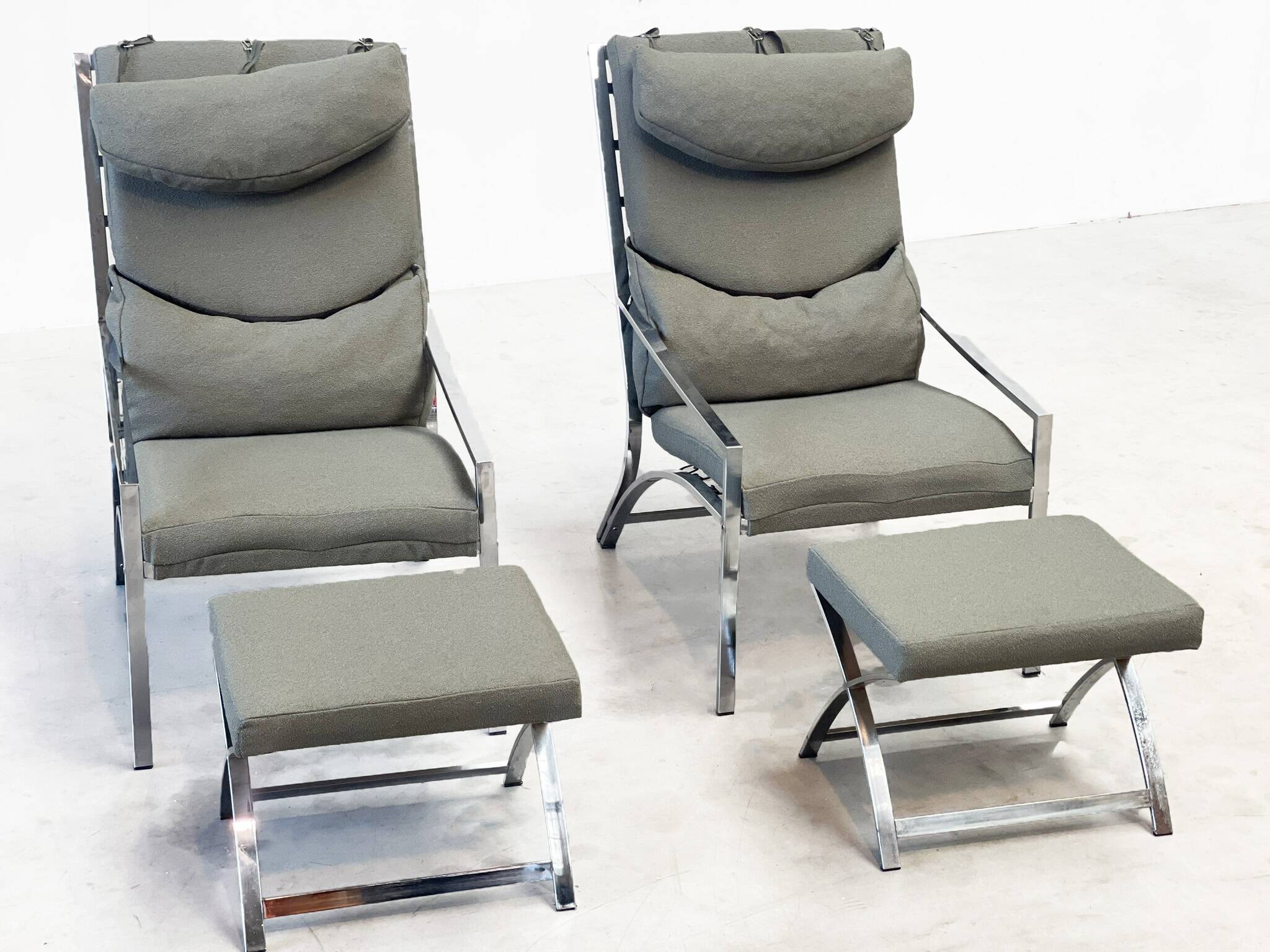 Elegant chrome lounge chairs