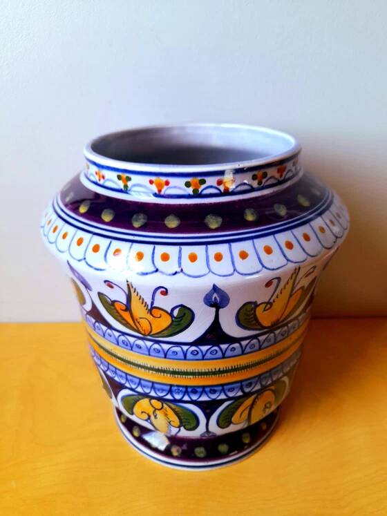 Italian ceramic apothecary jar