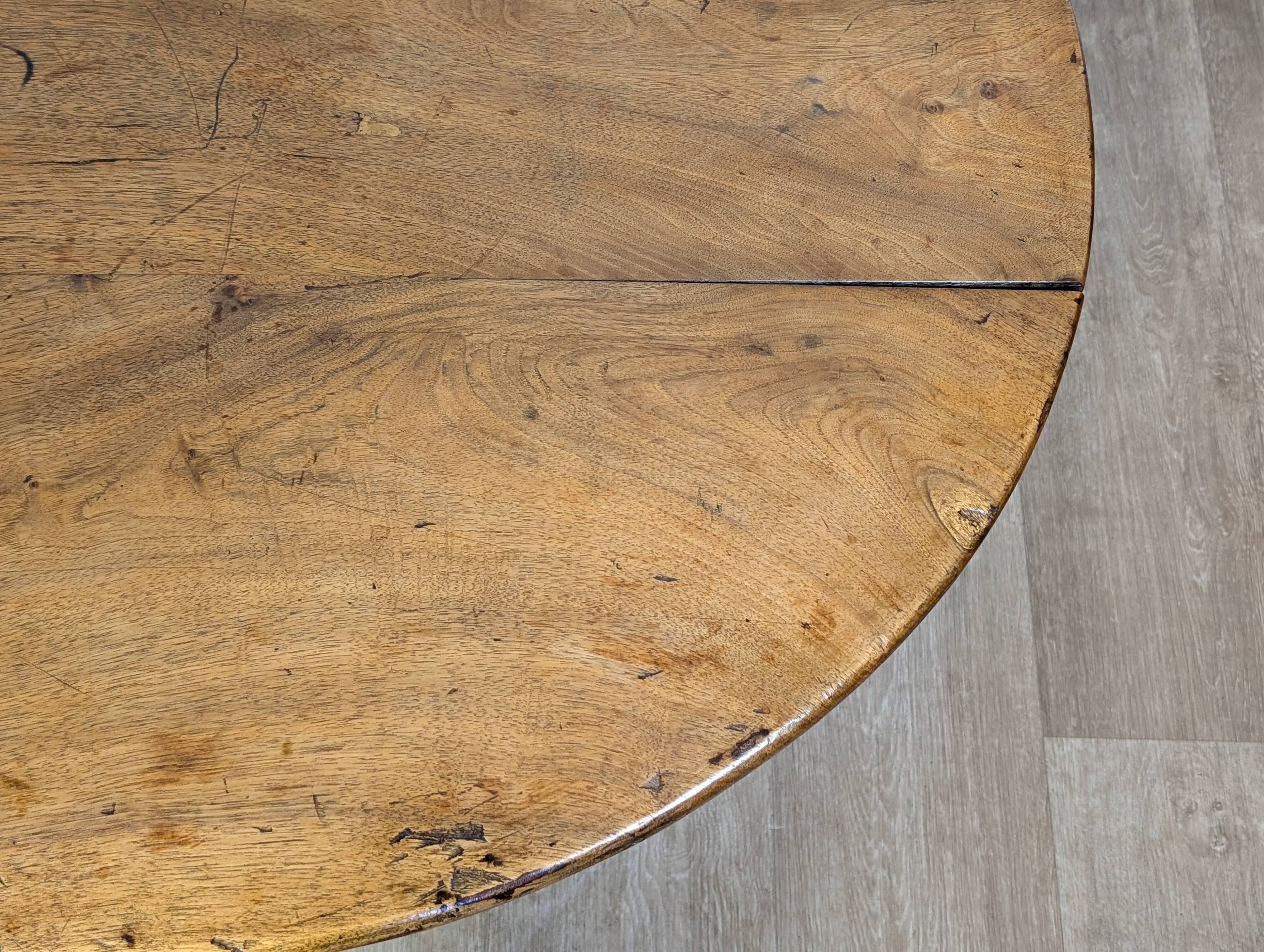 Round walnut coffee table