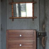Bamboo imitation wood mirror, antique mirror, hanging mirror