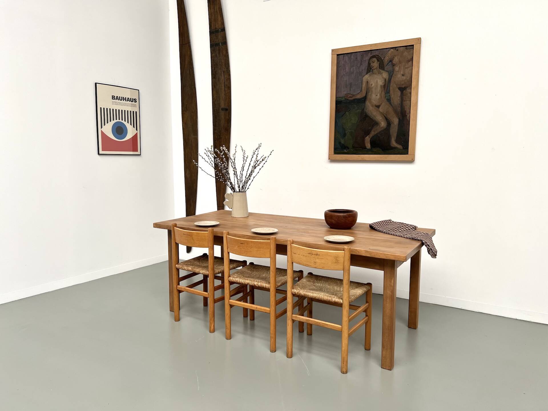 Solid beech farmhouse table