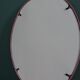Oval mirror with pink enamel frame