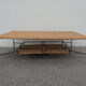 Table basse vintage en rotin et métal