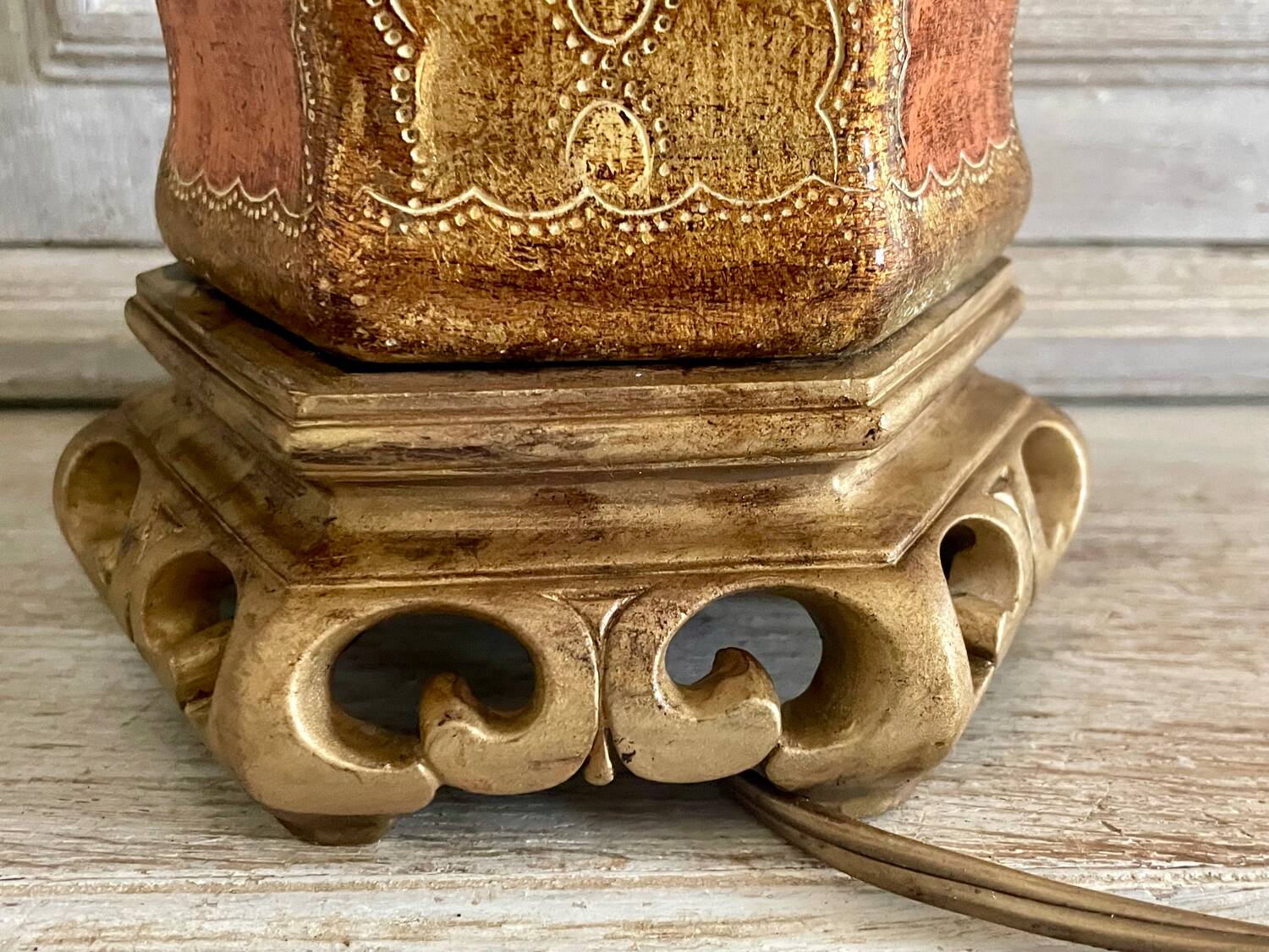 Lampe en céramique décor vénitien