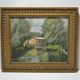 Painting painting landscape countryside river pond lake boat boat