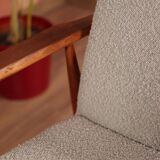 Armchair and ottoman in boucle fabric by H. Lis