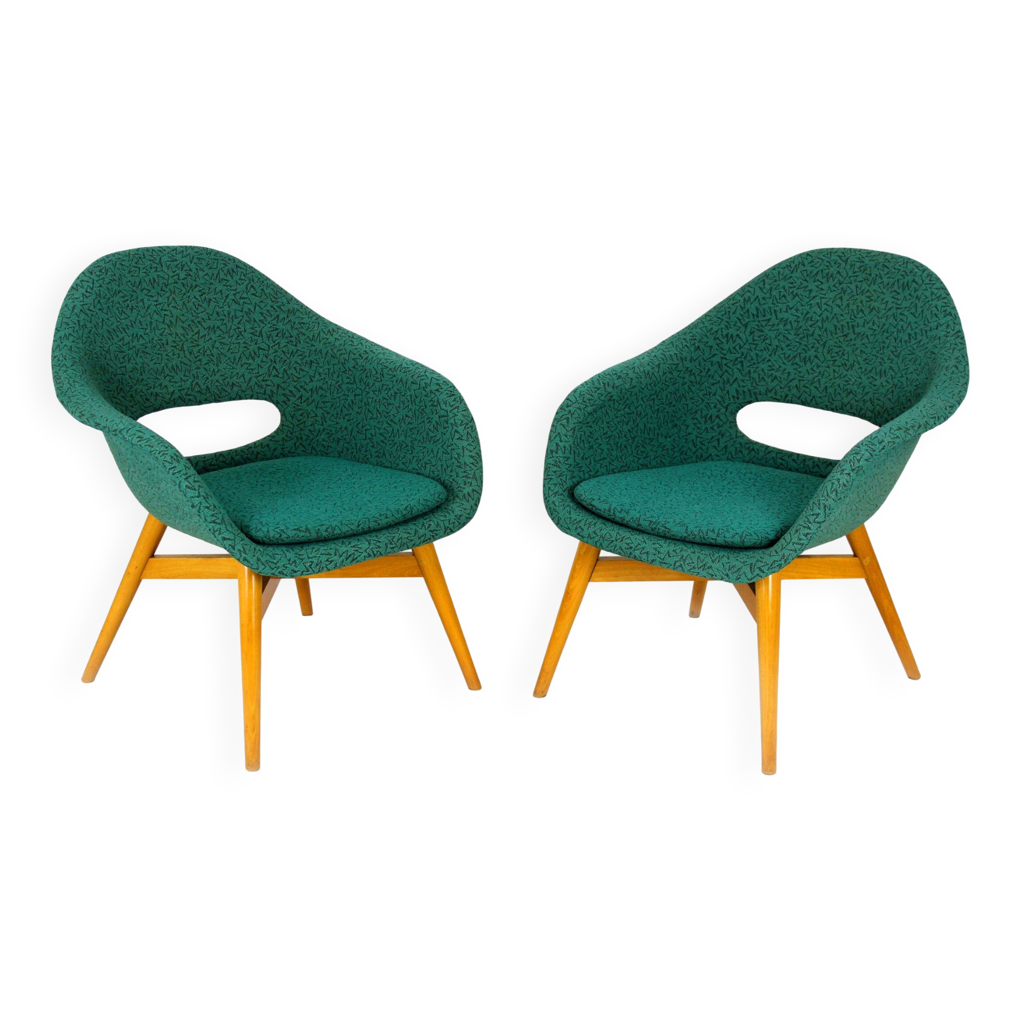 Fauteuils par Miroslav Navratil pour Tatra Nábytok, années 1960, ensemble de 2